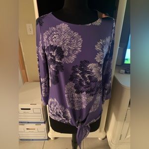 Iman Purple Black & White Printed Top